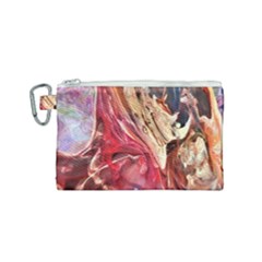 Marbling Blend  Canvas Cosmetic Bag (small) by kaleidomarblingart