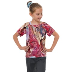 Marbling Blend  Kids  Mesh Piece T-shirt