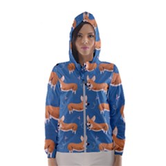 Corgi Patterns Women s Hooded Windbreaker by Amaryn4rt