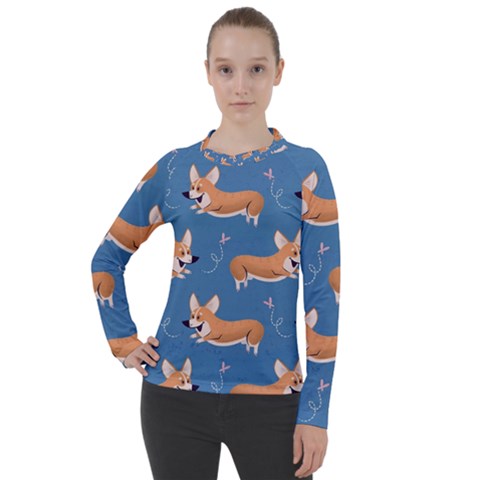 Corgi Patterns Women s Pique Long Sleeve T-shirt by Amaryn4rt