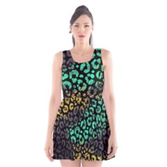 Abstract Geometric Seamless Pattern With Animal Print Scoop Neck Skater Dress by Amaryn4rt