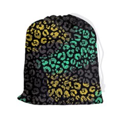 Abstract Geometric Seamless Pattern With Animal Print Drawstring Pouch (2xl) by Amaryn4rt