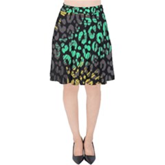 Abstract Geometric Seamless Pattern With Animal Print Velvet High Waist Skirt by Amaryn4rt