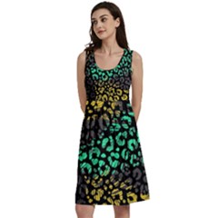 Abstract Geometric Seamless Pattern With Animal Print Classic Skater Dress