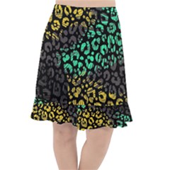 Abstract Geometric Seamless Pattern With Animal Print Fishtail Chiffon Skirt by Amaryn4rt