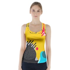 Abstract Colorful Pattern Shape Design Background Racer Back Sports Top by Amaryn4rt