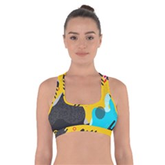 Abstract Colorful Pattern Shape Design Background Cross Back Sports Bra by Amaryn4rt