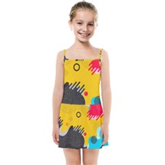 Abstract Colorful Pattern Shape Design Background Kids  Summer Sun Dress by Amaryn4rt