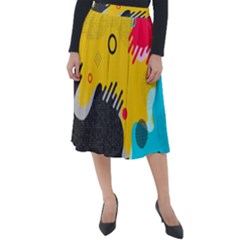 Abstract Colorful Pattern Shape Design Background Classic Velour Midi Skirt  by Amaryn4rt