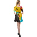 Abstract Colorful Pattern Shape Design Background Belted Shirt Dress View2