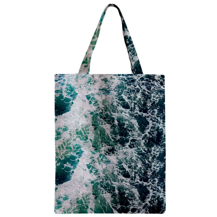 Blue Ocean Waves Zipper Classic Tote Bag