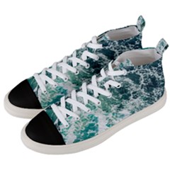 Blue Ocean Waves Men s Mid-top Canvas Sneakers by Jack14