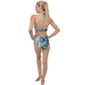 Blue Ocean Waves Plunging Cut Out Swimsuit View2