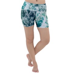 Blue Ocean Waves Lightweight Velour Yoga Shorts by Jack14