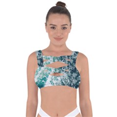 Blue Ocean Waves Bandaged Up Bikini Top by Jack14