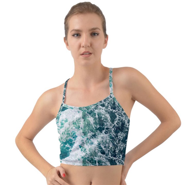 Blue Ocean Waves Mini Tank Bikini Top