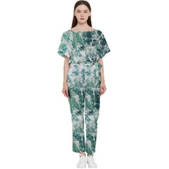 Blue Ocean Waves Batwing Lightweight Chiffon Jumpsuit by Jack14