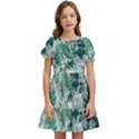 Blue Ocean Waves Kids  Puff Sleeved Dress View1