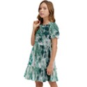 Blue Ocean Waves Kids  Puff Sleeved Dress View3