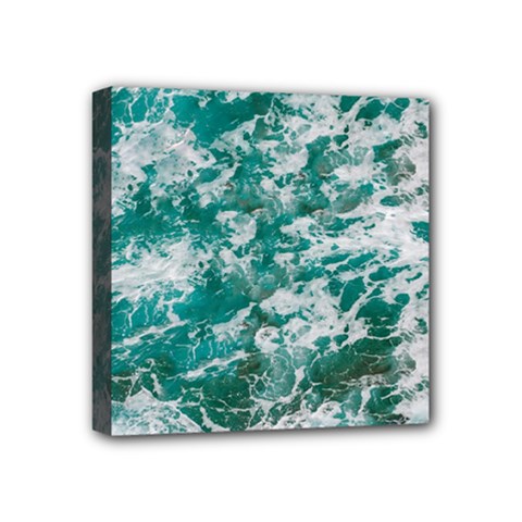 Blue Ocean Waves 2 Mini Canvas 4  X 4  (stretched) by Jack14