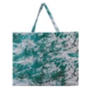 Blue Ocean Waves 2 Zipper Large Tote Bag View1