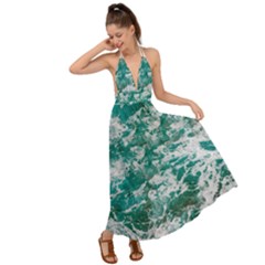 Blue Ocean Waves 2 Backless Maxi Beach Dress by Jack14