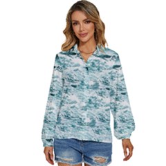 Ocean Wave Women s Long Sleeve Button Up Shirt