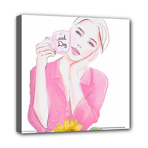 Girl Pink Mini Canvas 8  X 8  (stretched) by SychEva