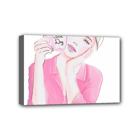 Girl Pink Mini Canvas 6  X 4  (stretched) by SychEva