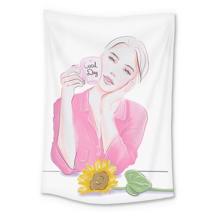 Girl Pink Large Tapestry