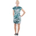 Blue Crashing Ocean Wave Cap Sleeve Bodycon Dress View2