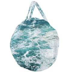 Blue Crashing Ocean Wave Giant Round Zipper Tote by Jack14