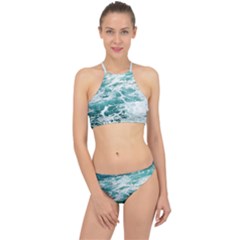 Blue Crashing Ocean Wave Halter Bikini Set by Jack14