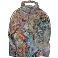 Green On Ochre Blend Mini Full Print Backpack by kaleidomarblingart