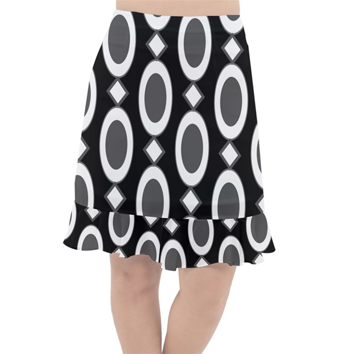 Blackandgrey Fishtail Chiffon Skirt