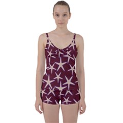 Stars Tie Front Two Piece Tankini