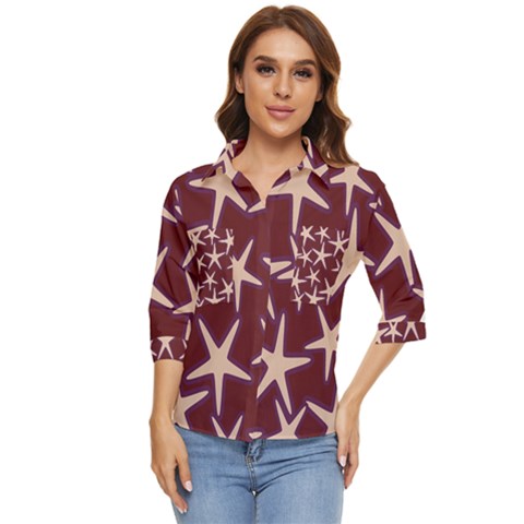 Stars Women s Quarter Sleeve Pocket Shirt by ByThiagoDantas