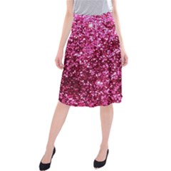 Pink Glitter Midi Beach Skirt by Amaryn4rt