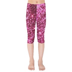 Pink Glitter Kids  Capri Leggings  by Amaryn4rt