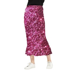 Pink Glitter Maxi Fishtail Chiffon Skirt by Amaryn4rt