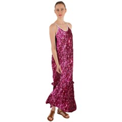 Pink Glitter Cami Maxi Ruffle Chiffon Dress by Amaryn4rt