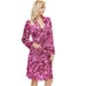 Pink Glitter Long Sleeve Velvet Robe View3