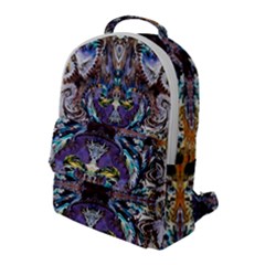  Violet Symmetry Flap Pocket Backpack (large) by kaleidomarblingart