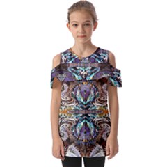  Violet Symmetry Fold Over Open Sleeve Top by kaleidomarblingart