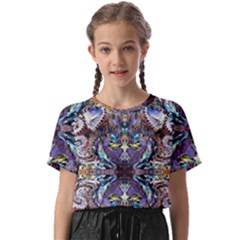  Violet Symmetry Kids  Basic T-shirt by kaleidomarblingart