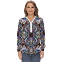  violet symmetry Zip Up Long Sleeve Blouse View1