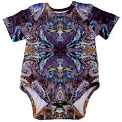  Violet Symmetry Baby Short Sleeve Bodysuit by kaleidomarblingart