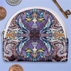  Violet Symmetry Horseshoe Style Canvas Pouch by kaleidomarblingart