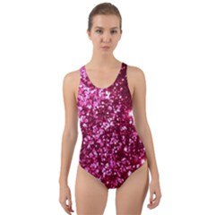 Pink Glitter Cut-out Back One Piece Swimsuit by Amaryn4rt