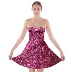 Pink Glitter Strapless Bra Top Dress by Amaryn4rt